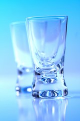 Studio shot of vodka glasses