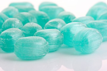 Closeup of sweets on white background