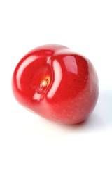 Obraz premium Close up of cherry on white background