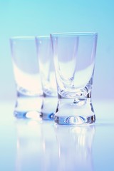 Studio shot of vodka glasses