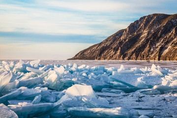 Fototapeta na wymiar Ice hummocks on Lake Baikal, Eastern Siberia, Russia
