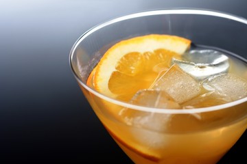 Studio shot of drink in martini glass