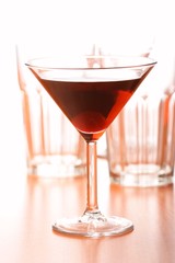 Studio shot of drink in martini glass