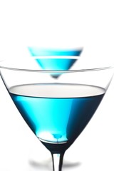 Close up of blue curacao drink