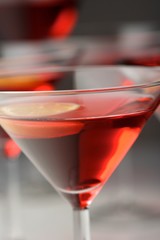 Close up of drink in martini glass