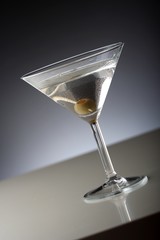 Studio shot of drink in martini glass
