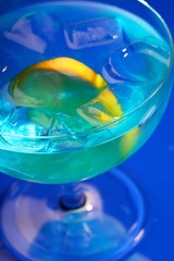 Close up of blue curacao