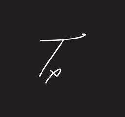 Couple Cursive Letters Initial Signature Handwriting Calligraphy