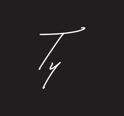 Couple Cursive Letters Initial Signature Handwriting Calligraphy