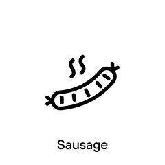 Sausage outline icon - Vector