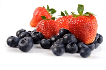 Blueberries and strawberries