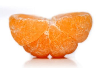 Close-up of mandarin on white background