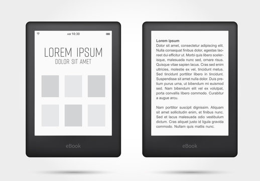 Reading books on ebook tablet. vector