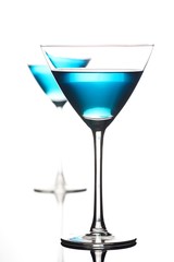 Studio shot of drink in martini glass