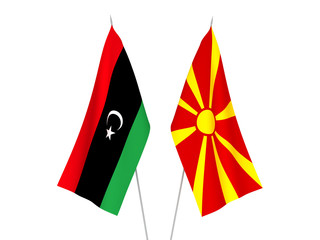 North Macedonia and Libya flags