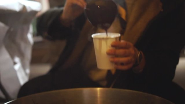 Vaso de chocolate caliente