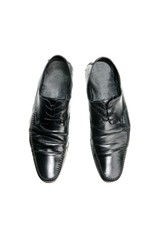 Black boot on white background