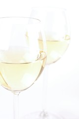 Glas of white wine - studio shot
