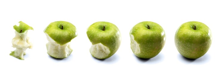 Apples on white background  - close-up