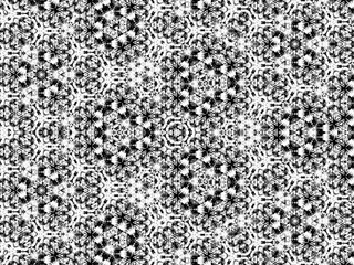 Abstract decorative background illustration kaleidoscope. Black and white Repeatable background texture. Modern design pattern