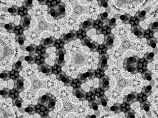 Abstract decorative background illustration kaleidoscope. Black and white Repeatable background texture. Modern design pattern