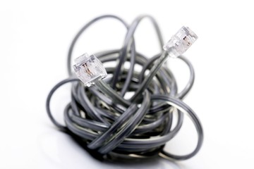 Network cable on white background