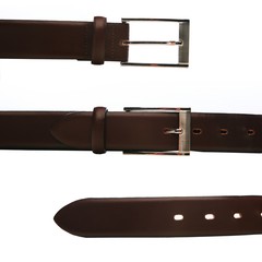 Elegant trousers belt on white background