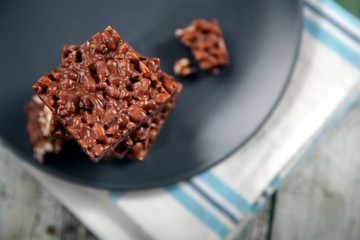 Close-up of chocolate cookies on plate