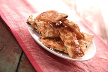 Close-up of cookies on plate