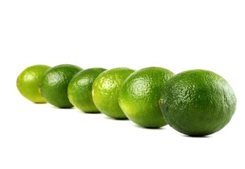 Limes on white background - studio shot