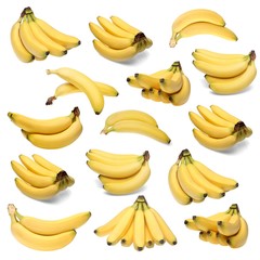 Bananas on white background - studio shot