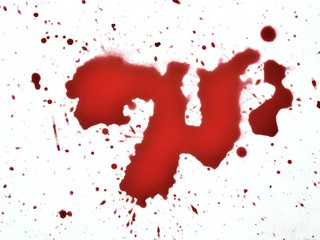 Blood spatter on a white background