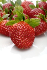 Strawbwrry on white background - close-up