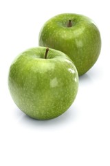 Apples on whit ebackground - close-up