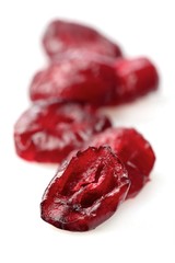 Dried crunberry on white background