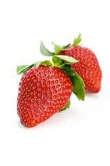 Strawbwrry on white background - close-up