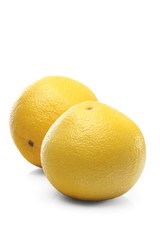Grapefruits on white background - close-up