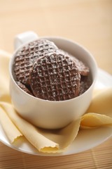 Cookies in white cup - close-up