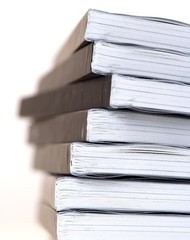 Note books in stack - close-up