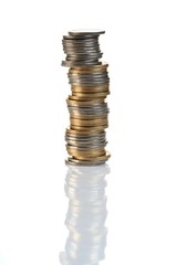 Polish currency on white background