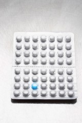 Pills on white background