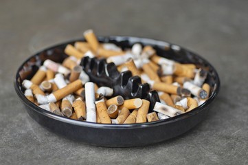 Cigarettes on ashtray