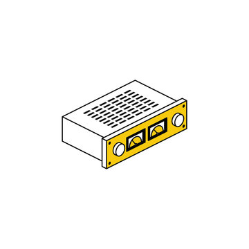 recommend clip art: Sound amplifier. Vector line, 3d stroke isometric, color web icon, new flat style. Creative illustration design, abstract idea for infographics.