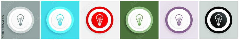Poster Creative icon, idea, bulb, circuit vector illustrations in 6 colors options for web design and mobile applications in eps 10
