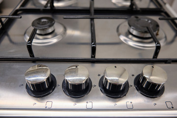 Brand new kitchen gas cooker close up