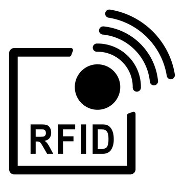gz648 GrafikZeichnung - english - Radio Frequency Identification RFID. technology icon - simple template square xxl g8872