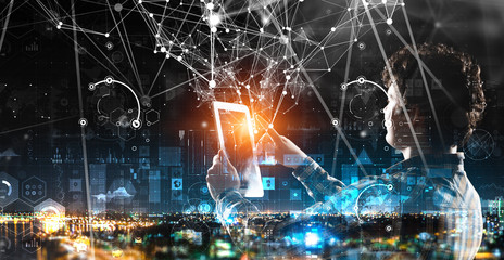 Modern technologies for connection . Mixed media