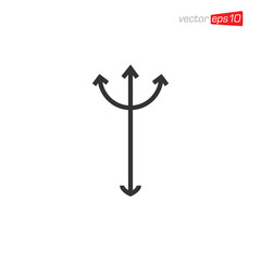 Trident Icon Logo Design Concept