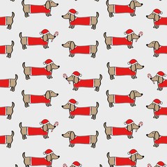 christmas dachshund pattern