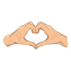 Fototapeta premium hand forming a heart shape